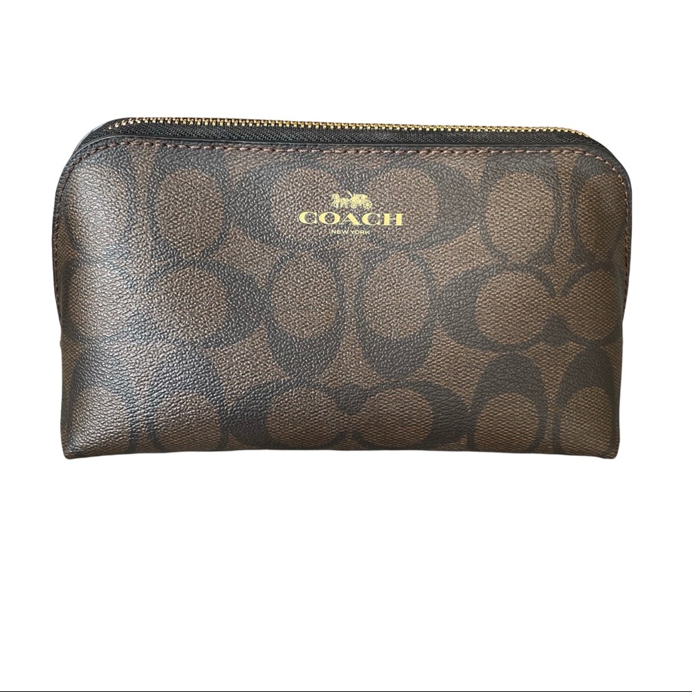 COACH Cosmetic Case, Black/Brown color, EUC
